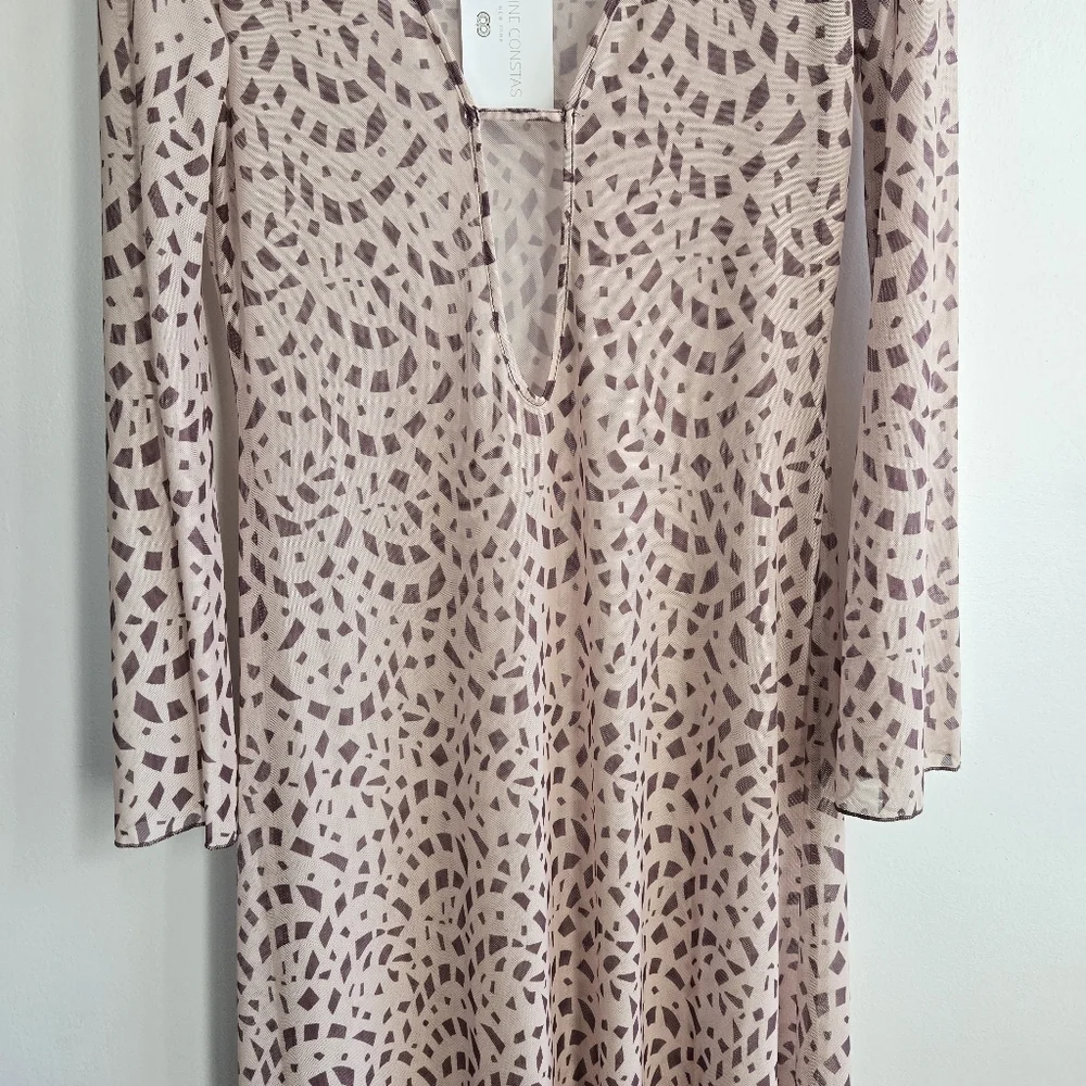 New Caroline Constas Lidi Poeme Long Tunic Kaftan Beach Swim Cover-Up XSmall NWT